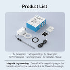 Magnetic phone camera grip in white and black color options