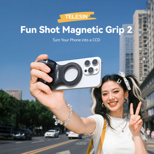 Magnetic Phone Camera Grip with Bluetooth Remote & Fill Light